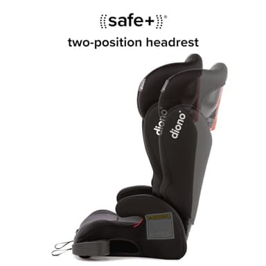 Diono Cambria 2 XL, Dual Latch Connectors, 2-in-1 Belt Positioning Booster Seat, High-Back to Backless Booster, Space and Room to Grow, 7 Headrest Positions, 8 Years 1 Booster Seat, Black - Image 10