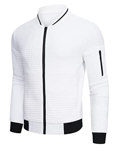 SAVKOOV Mens Lightweight Jacket Casual Bomber Jacket Varsity Coat - Image 3