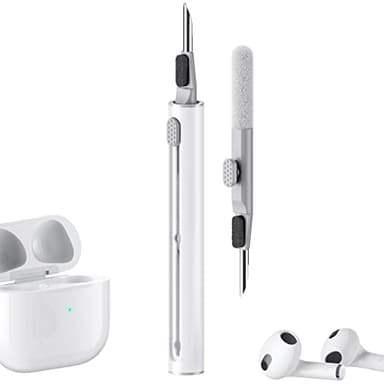 Hyashee Cleaner Kit for Airpods Pro 1 2 3 Multi-Function Cleaning Pen with Soft Brush Flocking Sponge for Bluetooth Earphones Case Cleaning Tools White - Image 1