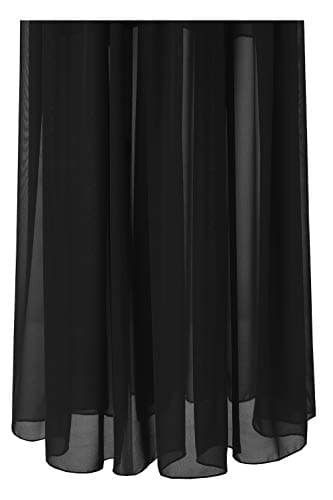 Topdress Women's Chiffon Skirts Elastic High Waist Tea Length A-line Ruffle Beach Skirts Black M - Image 8