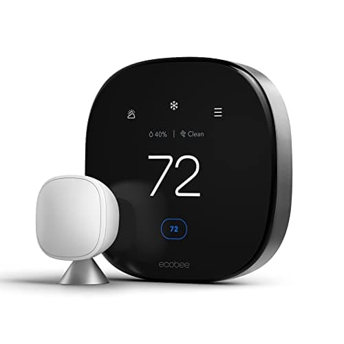 ecobee Smart Thermostat Premium with Smart Sensor and Air Quality Monitor - Programmable Wifi Thermostat - Works with Siri, Alexa, Google Assistant - Image 1