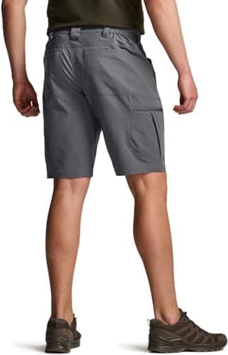 CQR Men's Quick Dry Stretch Hiking Cargo Shorts, Lightweight Water Resistant Tactical Casual, Golf & Outdoor with Pockets, Rocky Jet Grey, 38W x 10L - Image 2