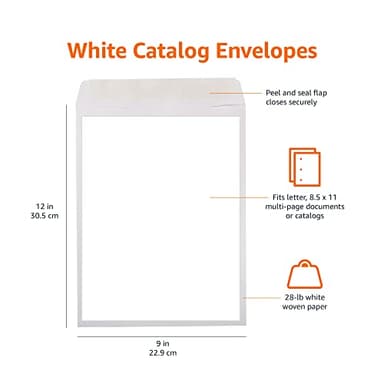 Amazon Basics Catalog Mailing Envelopes, Peel and Seal, 9x12 Inch, White, 250-Pack - Image 8