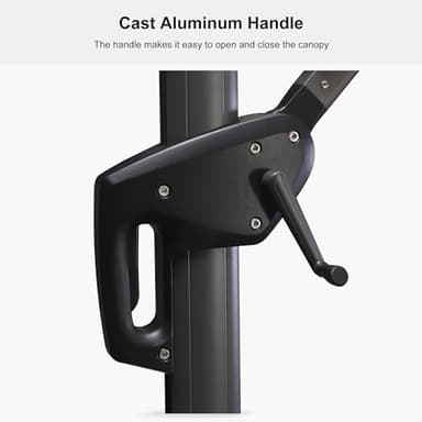 PURPLE LEAF 9' X 11.5' Patio Umbrella Outdoor Cantilever Rectangle Umbrella Aluminum Offset Umbrella with 360-degree Rotation for Garden Deck Pool Patio, Navy Blue - Image 4