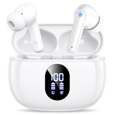 ZZU Wireless Earbuds, 2025 Ear Buds with Big Bass Stereo Sound, Lightweight Bluetooth Earbuds with 48 Hours Playtime, in-Ear Fit Earphones, IPX7, Hands-Free Calls with AI for iPhone, Android, Pad - Image 1