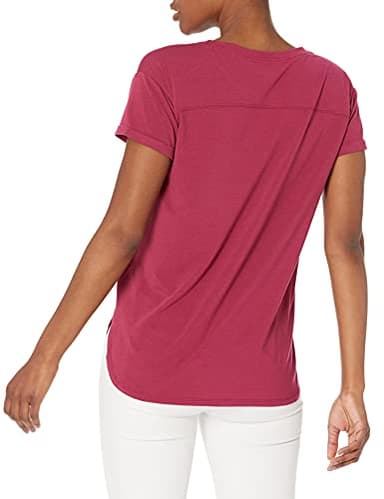 Amazon Essentials Women's Studio Relaxed-Fit Lightweight Crewneck T-Shirt (Available in Plus Size), Ruby Red, X-Large - Image 3