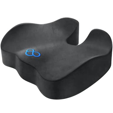 BlissTrends Seat Cushion,Thick Memory Foam Cushions for Office Chair, Car Seat, Airplane, Relieving Pressure Tailbone Sciatica Back Pain for Long Sitting Office Workers, Car Drivers 4.7in Thick Grey - Image 1