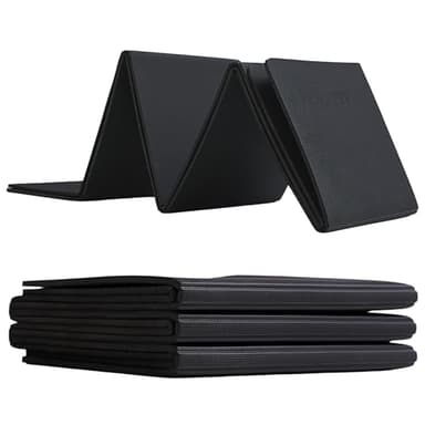 Foldable Yoga Mat for Travel and Home Workouts - 7mm Thick Yoga Mat for Yoga, Pilates, and Floor Exercises - Black - Image 1