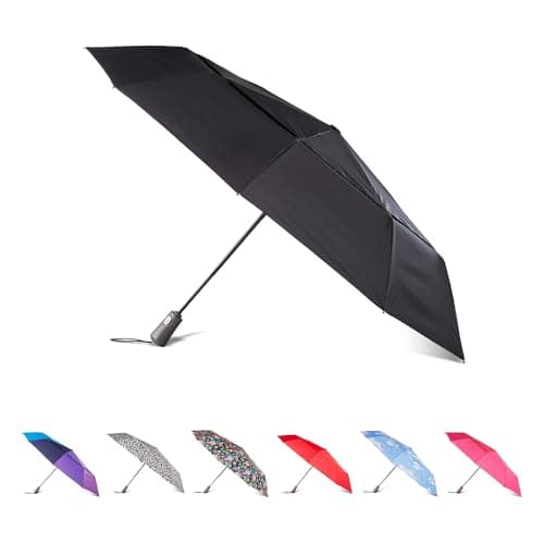 totes Auto Open/Close Windproof Ultimate Compact Umbrella with UV and Water Repellent Protection - Image 1