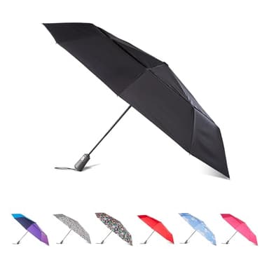 totes Auto Open/Close Windproof Ultimate Compact Umbrella with UV and Water Repellent Protection - Image 1