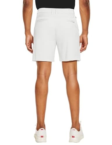 PULI Mens Golf Dress Shorts Business Casual Stretch Work Hiking Quick Dry Lightweight with Pockets White 38 - Image 3