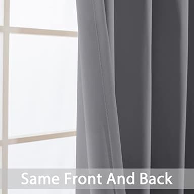 Yakamok Short Blackout Curtains 36 inches, Grommet Thermal Insulated Small Window Treatment Room Darkening Privacy Draperies for Basement Bathroom Bedroom(2 Panels,Grey,42x36 Inch) - Image 3