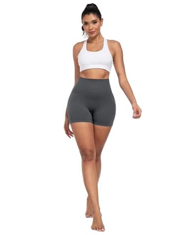 CHRLEISURE Women's 4 Packs Workout Gym Shorts, High Waisted Butt Lifting Scrunch Butt Seamless Booty Shorts(Black,Black,DGray,LGray,XL) - Image 3