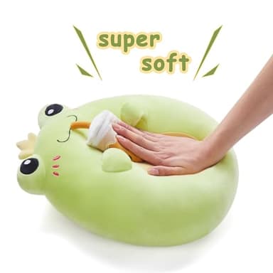 PLAYNICS Large Frog Plush Pillow Stuffed Animal Toy,Big Size Cute Soft Toys 13" Fat Kawaii Hugging Pillows Cuddle Huggable Plushie,Gift for Kids - Image 5