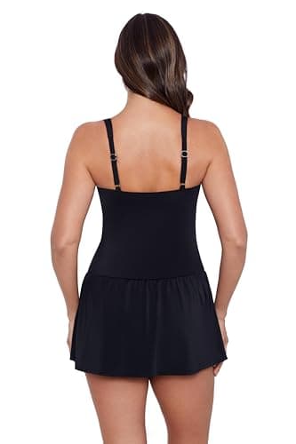 Shapesolver Women's Standard Square Neck Skater Swimdress, Tiger Sunrise - Image 3