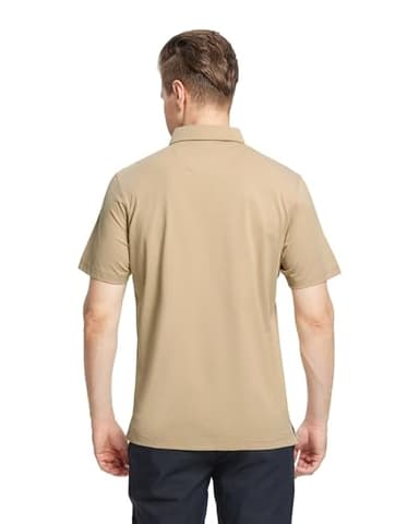 VEBOON Men's Short Sleeve Polo Shirt Plain Classic Fit Lightweight Casual Business Office Collared Polo Shirts Men - Image 3