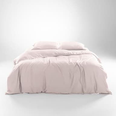 Olive + Crate Tencel Eucalyptus Cooling Duvet Cover Set - Hypoallergenic, Lyocell Tencel Duvet Cover - Soft, Temperature Regulating with Hidden Button Closure & Corner Ties - King Size [Barely Pink] - Image 1