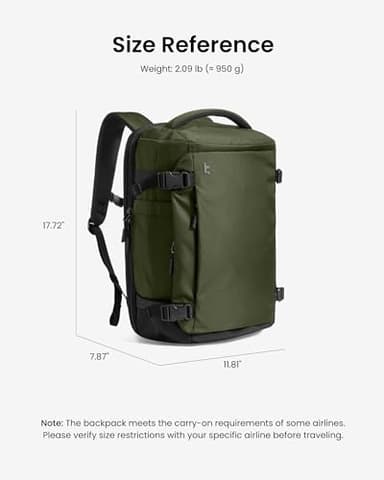 tomtoc Travel Backpack 28L, TSA Friendly Flight Approved Carry-on Luggage Hand Water-resistant Lightweight Business Rucksack, Durable Bag Fits 16 Inch Laptop - Image 10