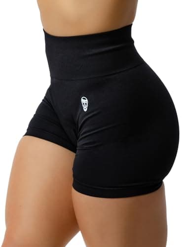 Gymreapers Seamless Shorts Infinity High Waist Biker Workout Scrunch Shorts for Women Athletic Gym Running Pilates Yoga Sport Short (Black) - Image 4