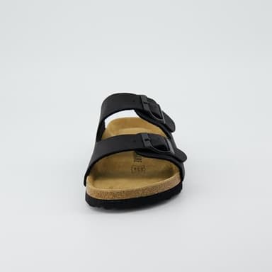 CUSHIONAIRE Lane Cork Footbed Sandals for Women – Comfortable Double Buckle Slip-On with Genuine Suede Footbed & Arch Support Slides for Women Footwear, BLACK 9 - Image 8