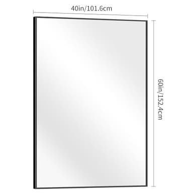BONEWEI Bathroom Mirror,60x40 inch Bathroom Mirrors for Over Sink,Large Wall Mirror for Bathroom Wall Mounted Rectangle Mirrors,Black Vanity Mirror for Living Room,Bedroom Entryway,Horizontal/Vertical - Image 7