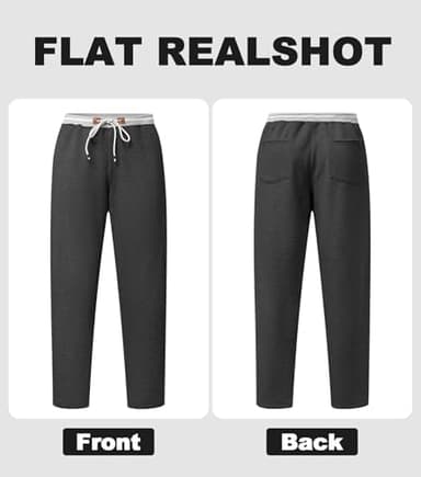 Mens Sweatpants with Zipper Pockets Soft Fleece Lined Active Joggers Drawstring Waist Athletic Running Yoga Pants - Image 5