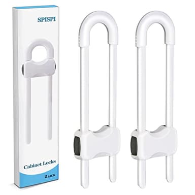Baby Proofing Cabinets,Cabinet Locks for Babies,U-Shaped Child Locks for Cabinets, Child Proof Cabinet Latches,Child Safety Cabinet Locks with Adjustable by SPISPI (Pack of 2) - Image 1