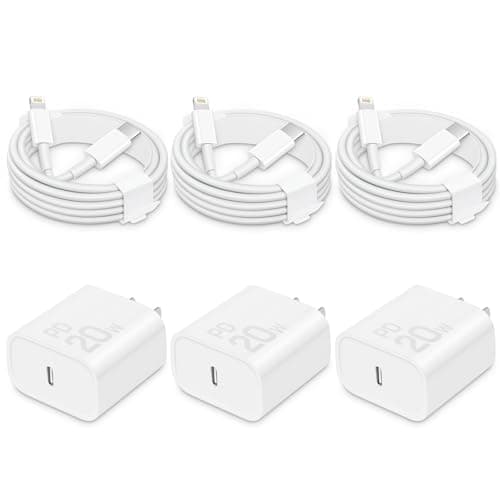 i Phone Charger Fast Charging-20W USB-C Block with 6 Ft Cord [MFi Certified] Compatible with i Phone 14/13/12/11/X Series, i Pad & More [3 Pack] - Image 1