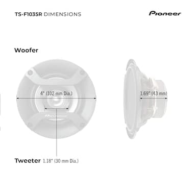 Pioneer F-Series TS-F1035R 4” 2-Way Speakers (Pair) – 150W Max, Balanced Sound + Smooth Treble, Great Stock Replacement, High-Efficiency Speaker Designed for OEM Power - Image 6