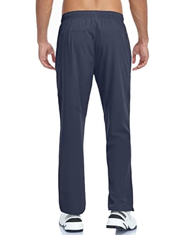 Mens Sweatpants Hiking Pants Elastic Waist Summer Breathable Quick Dry Fit Athletic Workout Joggers Golf Running Gym Pants for Men Zipper Pockets Coldgrey L - Image 4