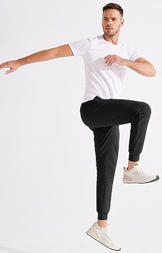 Libin Men's Golf Pants Joggers Lightweight Quick Dry 3 Pockets Slim Fit Soft Stretchy Tapered Leg Work Dress Pants Athletic, Black XL - Image 5