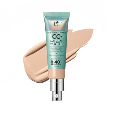 IT Cosmetics CC+ Cream Natural Matte (Fair Light) - Poreless Full Coverage Foundation With SPF 40, 16HR Shine Control, Color-Corrector, Skin-Balancing Serum, Noncomedogenic - 1.08 fl oz - Image 1