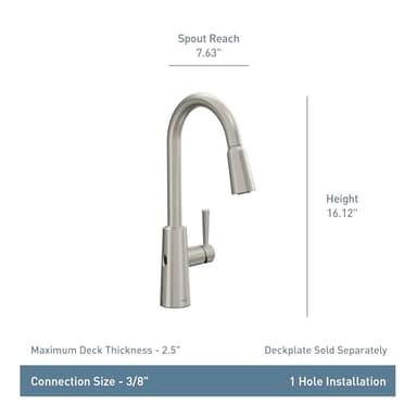 Moen Riley Chrome Motionsense Wave Sensor Touchless One Handle Pulldown Kitchen Faucet Featuring Power Clean, 7402EW - Image 7