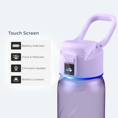 BOOST LITE Smart Water Bottle with Reminder to Drink Water, Motivate & Tracking Hydration Water Bottle with App, 32 oz Tritan BPA-Free Plastic Water Bottles for Gym, School, Office - Purple - Image 7