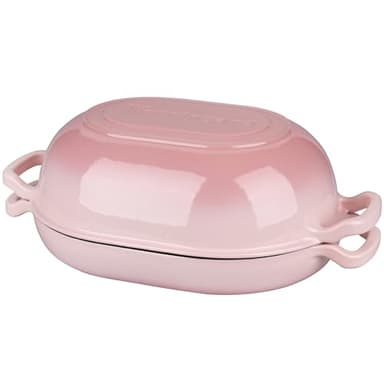 VORRINGARD Enameled Cast Iron Sourdough Bread Oven, Dutch Oven, Loaf Cast Iron Bread Pan for Homemade Bread Baking, Meatloaf Pan with Lid, 7QT, Pink - Image 8