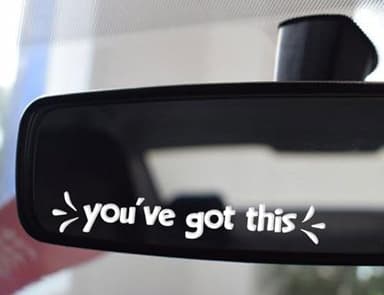 2 x You've Got This Car Rearview Mirror Decal, Vinyl Car Mirror Sticker, Non-Fading Car Decals, Inspirational Car Décor, Motivational Vinyl Decal, Bumper Sticker for Wall, Window, Vehicle (White) - Image 3