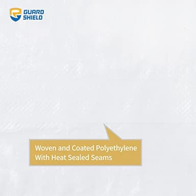 GUARD SHIELD White Tarp 12x16 Feet Medium Duty All Purpose Poly Tarps Cover 7mil (2-Pack) - Image 5