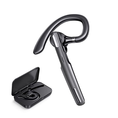 ICOMTOFIT Bluetooth Headset, Wireless Bluetooth Earpiece V5.0 Hands-Free Earphones with Built-in Mic for Driving/Business/Office, Compatible with iPhone and Android (Gray) - Image 1