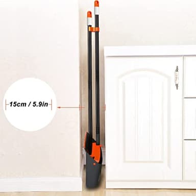 TreeLen Broom and Dustpan Set with 52" Long Handle for Home Kitchen Room Office Lobby Floor Use Upright Stand Up Stand Up Broom with Dustpan Combo - Image 6
