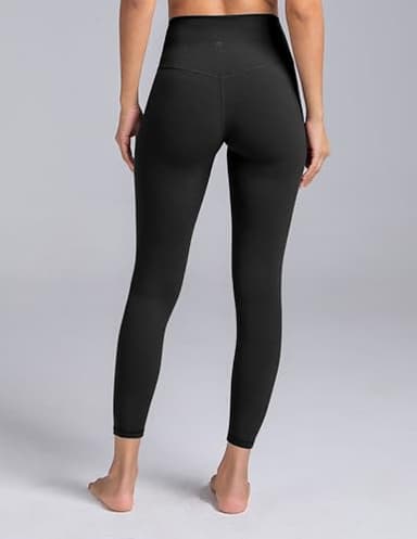Colorfulkoala Dreamlux No Front Seam Leggings for Women 25" Inseam, High Waisted Buttery Soft 7/8 Yoga Pants (S, Black) - Image 2