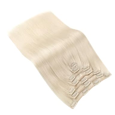 Ve Sunny Blonde Clip in Hair Extensions Real Hair Extensions Clip in Human Hair Clip in Extensions Real Human Hair Natural Look Human Hair Extensions Clip ins 18inch 7pcs 120g - Image 6
