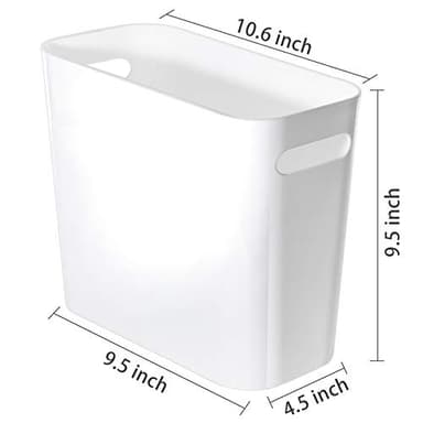 Youngever 1.5 Gallon Slim Trash Can, Plastic Garbage Container Bin, Small Trash Bin with Handles for Home Office, Living Room, Study Room, Kitchen, Bathroom (1 Pack White) - Image 2
