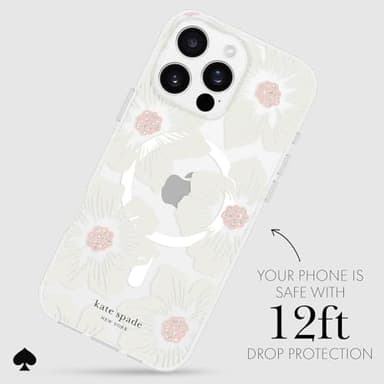 kate spade new york iPhone 16 Pro Max Case - Compatible with MagSafe - Designer Phone Case - Hollyhock Cream Floral - Image 3