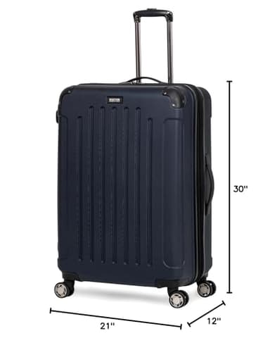 Kenneth Cole REACTION Renegade Luggage Expandable 8-Wheel Spinner Lightweight Hardside Suitcase, Navy Blue, 28-Inch Checked - Image 7