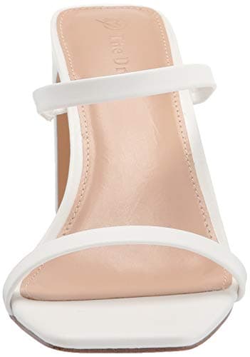 The Drop Women's Avery Square Toe Two Strap High Heeled Sandal, White, 8 - Image 2