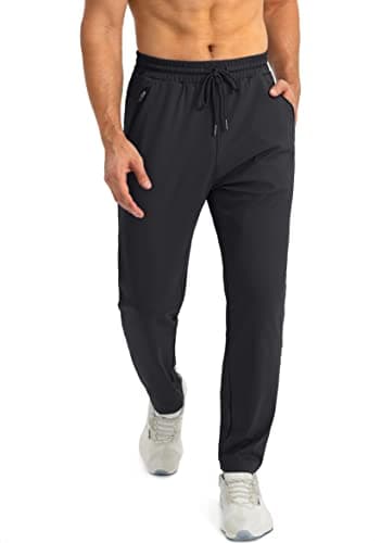 G Gradual Men's Sweatpants with Zipper Pockets Tapered Joggers for Men Athletic Pants for Workout, Jogging, Running (Black, XX-Large) - Image 2