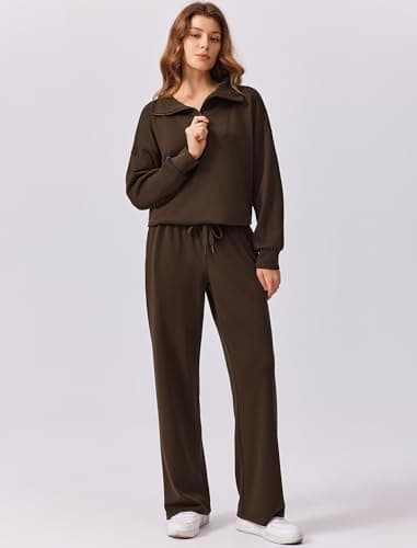 PINSPARK 2 Piece Sets for Women 2025 Fall Outfits Sweatsuit Loose Fit Sweatshirt Wide Leg Sweatpants Matching Set Tracksuit - Image 3