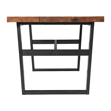 Walden Dining Table, Rustic Chestnut Finish, Urban Industrial Farmhouse Style, Cedar Top, Seats 6, Dimensions 72"W x 34"D x 30"H, Sleek Black Legs, Perfect for Family Dinners and Entertaining - Image 6