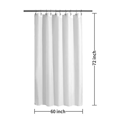 ALYVIA SPRING Stall Fabric Shower Curtain Liner Waterproof - 60" x 72", Soft & Lightweight Stall Size Shower Curtain with Magnets, Machine Washable - 60x72, White - Image 7