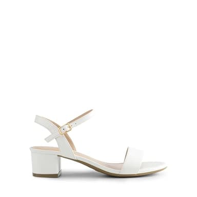 DREAM PAIRS Women's Low Heels for Women Classic Open Toe Ankle Strap Block Chunky Heel Sandals Holiday Party Wedding Dress Pumps Shoes,Size 7,White-Pu-1,SDHS2301W-1 - Image 4